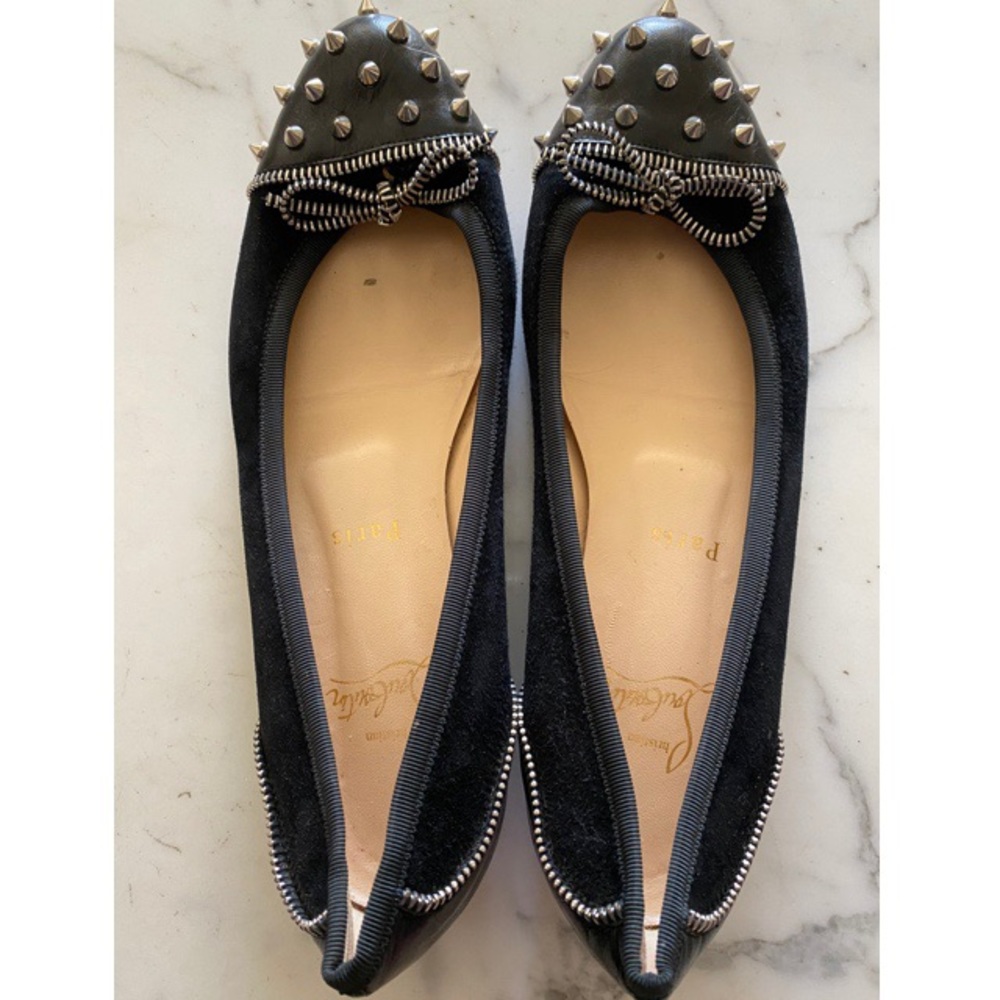 Christian Louboutin Studded Zipper Ballet Flat